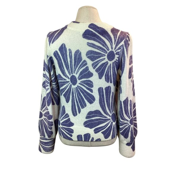 Marine Layer Floral Sweater Womens Small Soft Wool Blend Knit Top - Picture 7 of 11